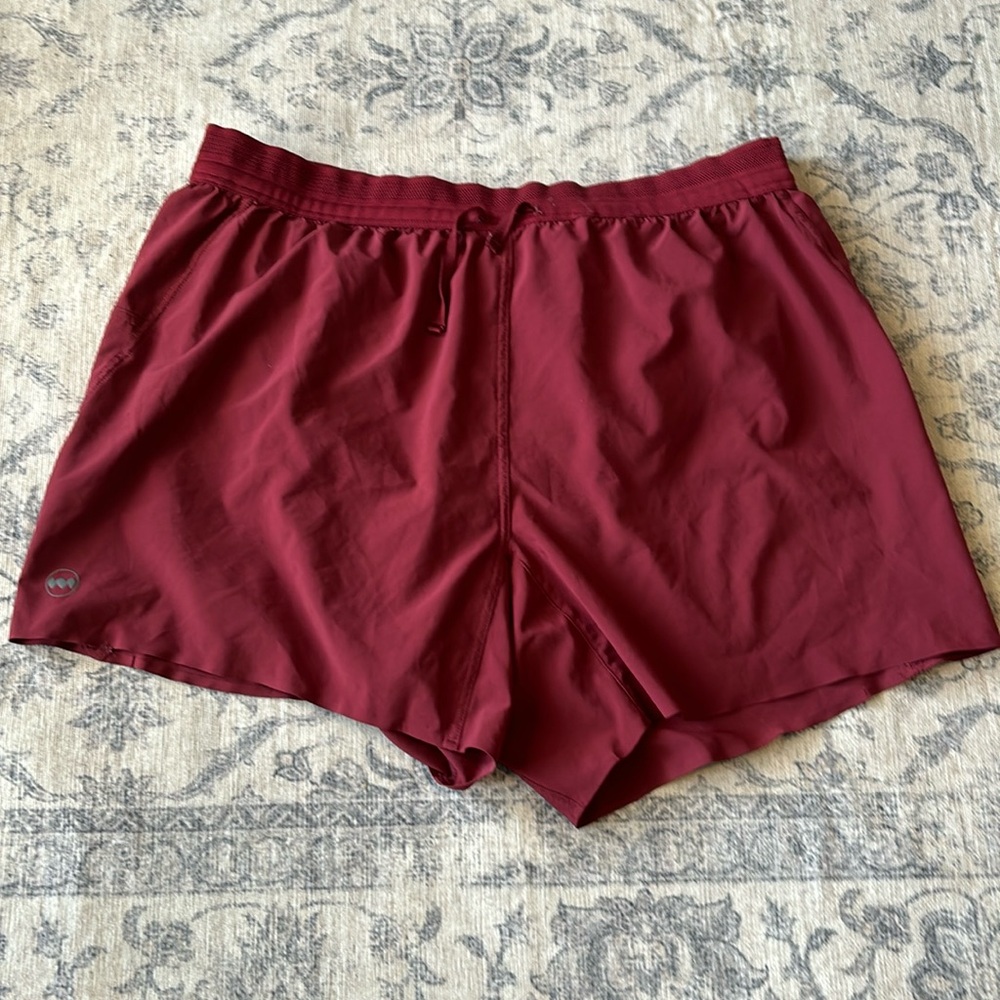 Janji Men’s lined 5” AFO Middle Running Shorts - large - maroon